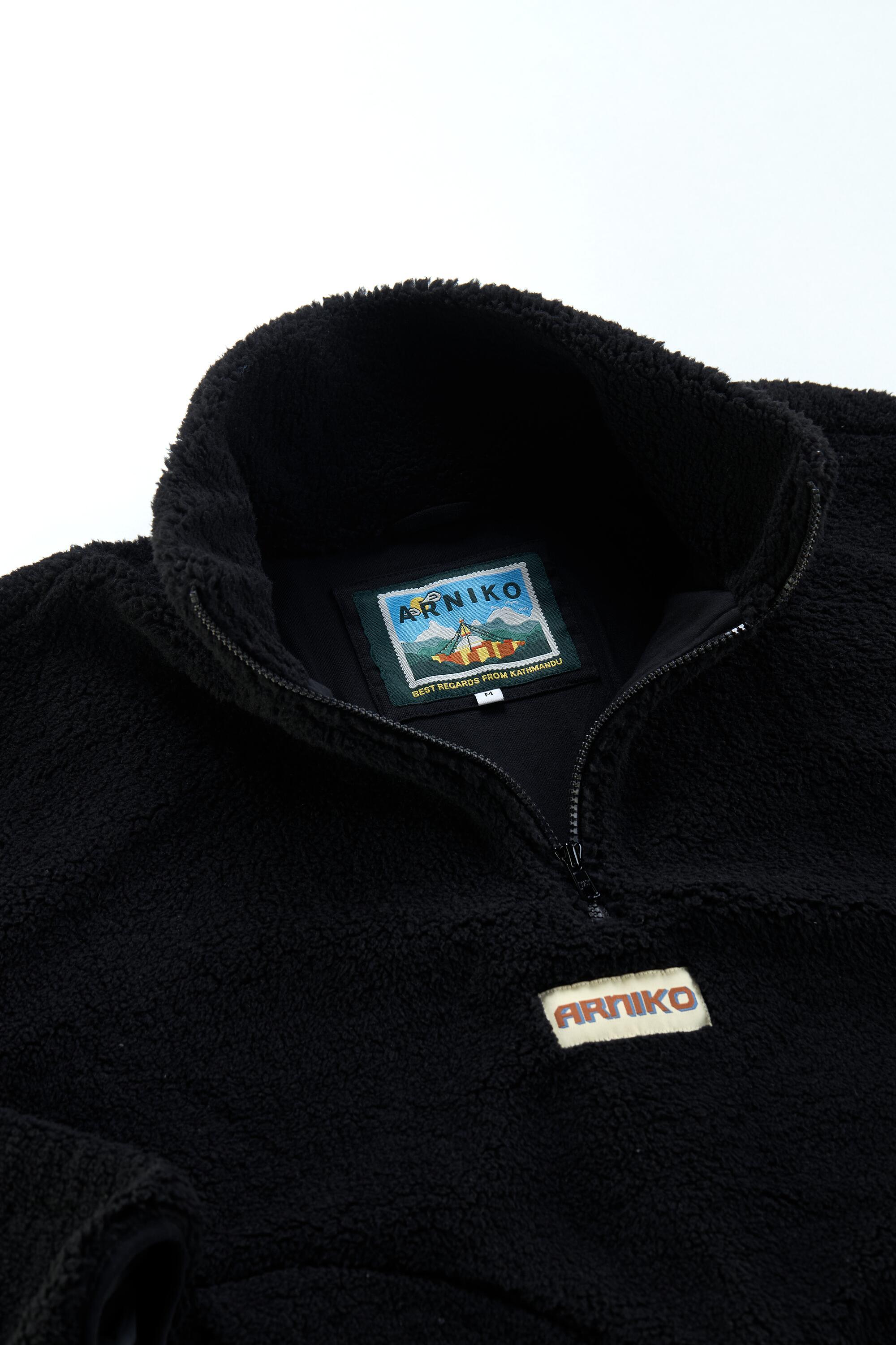 Arniko Moha Half Zip Fleecejacke Black Unisex Recycelt schwarz